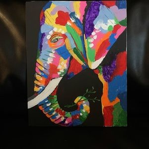 Colorful elephant hand painted